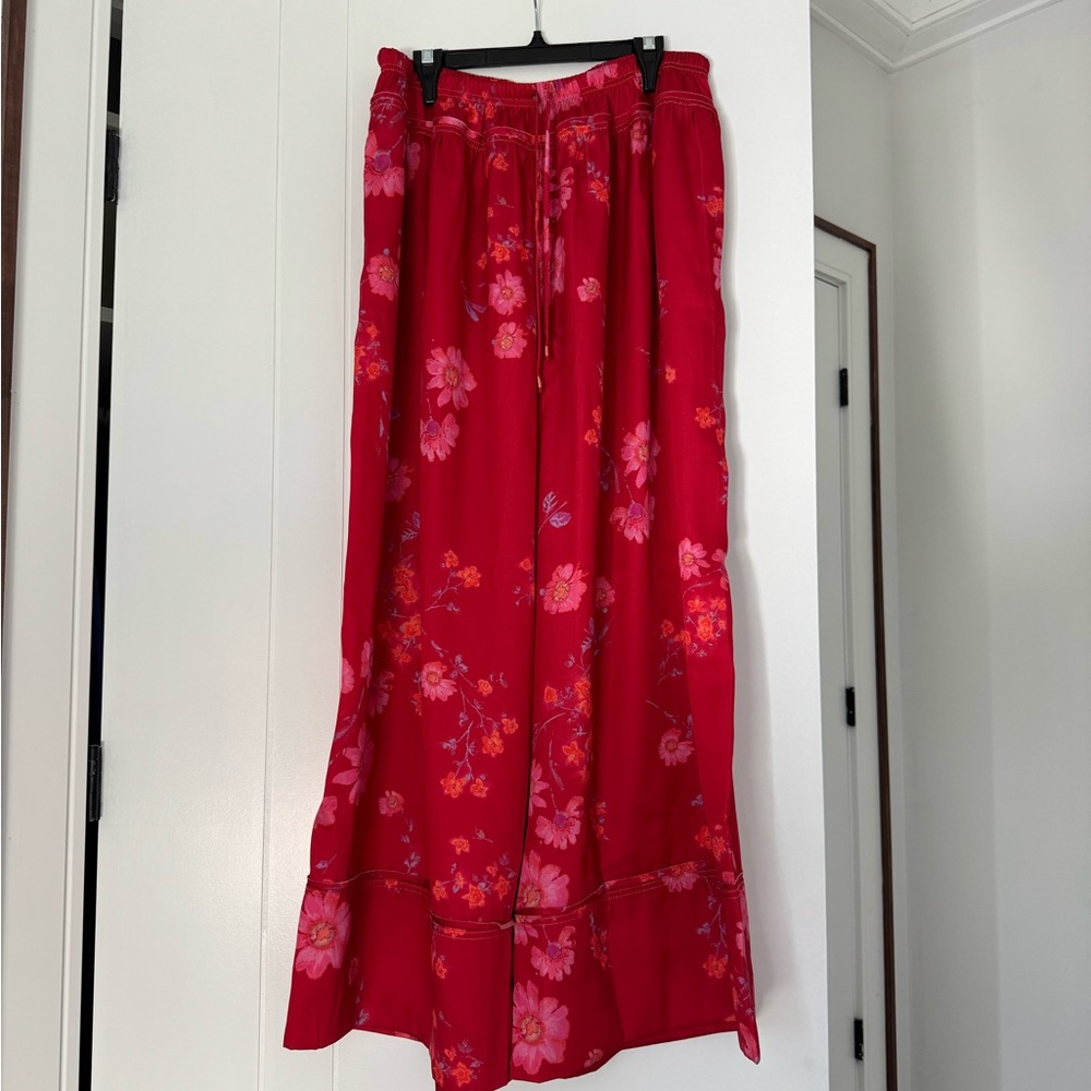 Free People - Flowy Red Floral Pants